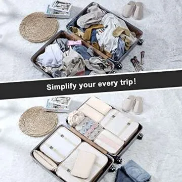 DIMJ Packing Cubes for Travel, 9 Pcs Travel Cubes Set Foldable Suitcase Organizer Lightweight Luggage Storage Bag