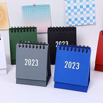 Flip Standing Desk Calendar,2023 Mini Monthly Desktop Calendar,Wall Calendar for Daily Schedule Planner,Great for Home and Office Decor (White)