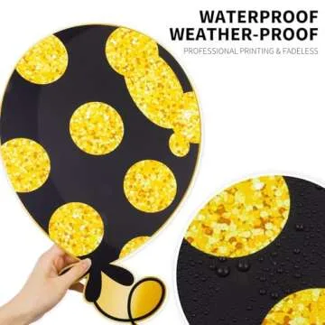 HOBBY HORSE 18 Pieces Black Gold Happy Birthday Yard Sign with Stakes, 18 Balloons Giant 16 Inch Birthday Outdoor Lawn Decorations Waterproof Birthday Letter Lawn Sign for Garden Party Supplies