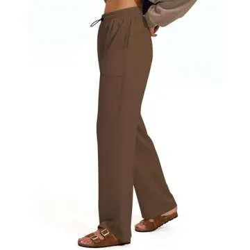 PINSPARK Sweat Pants for Women Soft Lounge Sweatpants with Pockets Open Bottom Athletic Track Pants ...