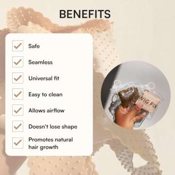 The Wig Fix by The Renatural - No-Slip Silicone Wig Grip Band Patented Hypoallergenic, Breathable, Lightweight Wig Silicone Headband for Secure Wig Wear in 5 Shades (Tan)