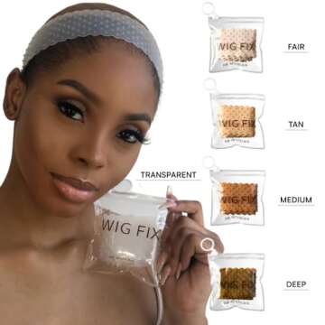 The Wig Fix by The Renatural - No-Slip Silicone Wig Grip Band Patented Hypoallergenic, Breathable, Lightweight Wig Silicone Headband for Secure Wig Wear in 5 Shades (Tan)