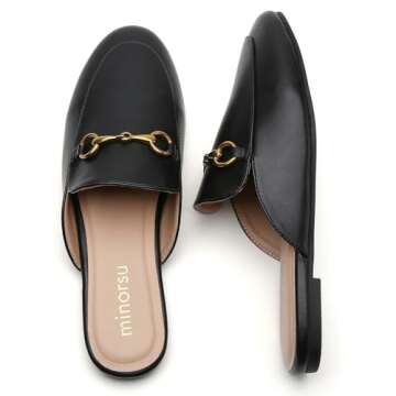 Minorsu Buckle Mules Women Trendy Comfort Slip-ons