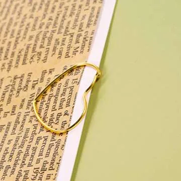 100 Pieces 3 cm Love Heart Shaped Small Paper Clips Bookmark Clips for Wedding Marriage Office School Home(Gold)