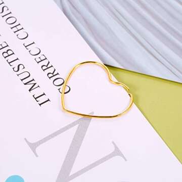 100 Pieces 3 cm Love Heart Shaped Small Paper Clips Bookmark Clips for Wedding Marriage Office School Home(Gold)