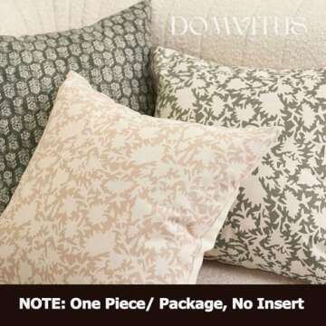 DOMVITUS Eco-Friendly Floral Pillow Covers 20x20 Inches