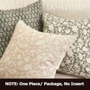 DOMVITUS Eco-Friendly Floral Pillow Covers 20x20 Inches