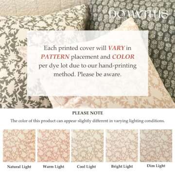 DOMVITUS Eco-Friendly Floral Pillow Covers 20x20 Inches