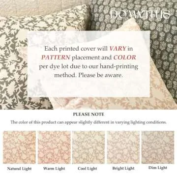 DOMVITUS Eco-Friendly Floral Pillow Covers 20x20 Inches