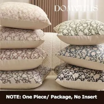 DOMVITUS Eco-Friendly Floral Pillow Covers 20x20 Inches