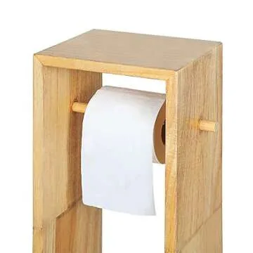 Toilet Paper Holder Toilet Paper Stand Roll Holder Stand and Dispenser with Storage for Bathroom
