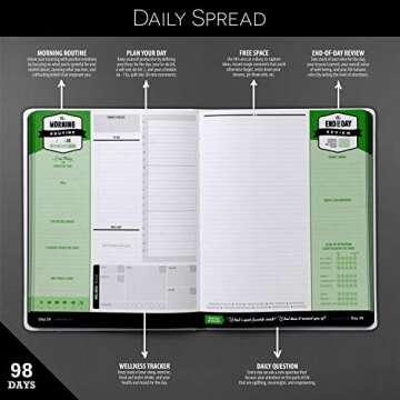 DAILY WELLNESS JOURNAL: Supercharge Your Day With Mindfulness and Positivity - A guided Journal/Diar...