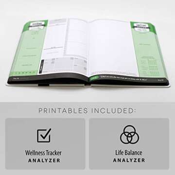 DAILY WELLNESS JOURNAL: Supercharge Your Day With Mindfulness and Positivity - A guided Journal/Diary/Day Planner/Tracker, by LUCKY Life Tools