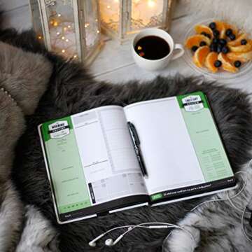 DAILY WELLNESS JOURNAL: Supercharge Your Day With Mindfulness and Positivity - A guided Journal/Diary/Day Planner/Tracker, by LUCKY Life Tools