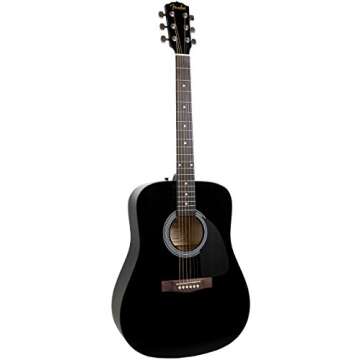 Fender Dreadnought Acoustic Guitar - Black Bundle with Gig Bag, Tuner, Strings, Strap, Picks, and Fender Play Online Lessons