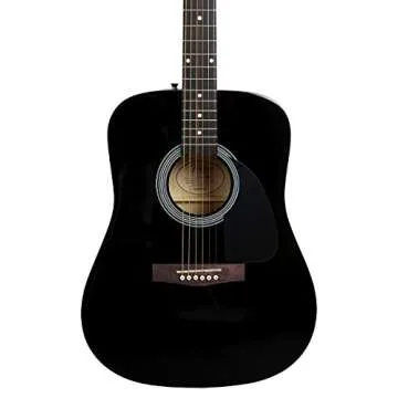 Fender Dreadnought Acoustic Guitar - Black Bundle with Gig Bag, Tuner, Strings, Strap, Picks, and Fender Play Online Lessons
