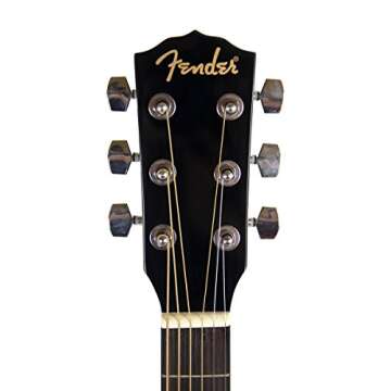 Fender Dreadnought Acoustic Guitar - Black Bundle with Gig Bag, Tuner, Strings, Strap, Picks, and Fender Play Online Lessons