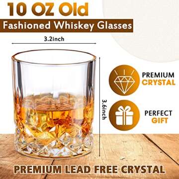 Mimorou 12 Pieces Old Fashioned Whiskey Glasses - Elegant Bourbon Rocks Glasses for Home Bar Gifts