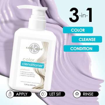 Keracolor Clenditioner PLATIUM Hair Dye - Semi Permanent Hair Color Depositing Conditioner, Cruelty-free, 12 Fl. Oz.