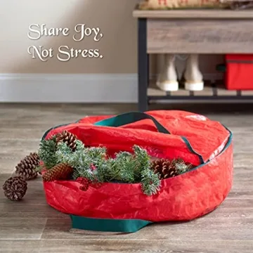 ZOBER 36 Inch Wreath Storage Bag - Dual Zippered Protection