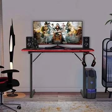 BestOffice 39 Inch Z-Shaped Gaming Desk Ergonomic Workstation