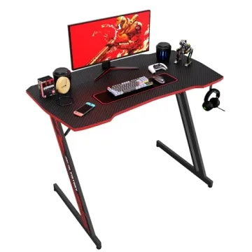 BestOffice 39 Inch Z-Shaped Gaming Desk Ergonomic Workstation