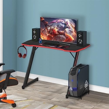 BestOffice 39 Inch Z-Shaped Gaming Desk Ergonomic Workstation