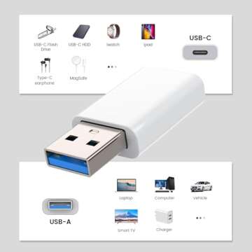 MOSWAG USB to USB C Adapter, USB C Female to USB Male Adapter Compatible with Apple MagSafe Watch 9/...