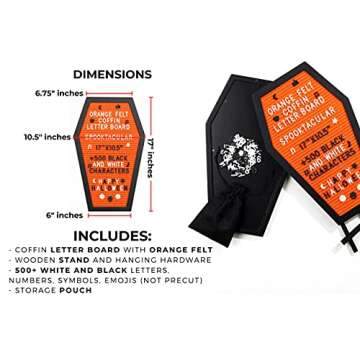 Coffin Letter Board - Spooky Gothic Decor & Gift