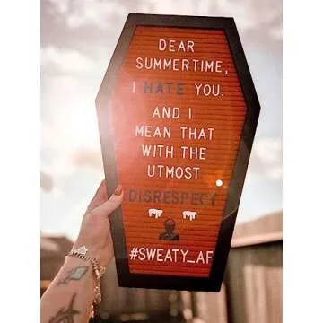 Coffin Letter Board - Spooky Gothic Decor & Gift