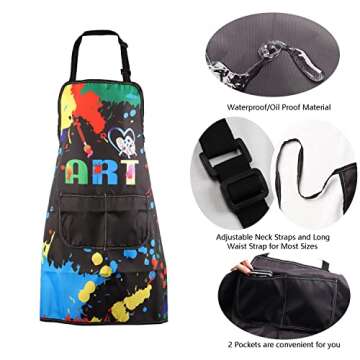MBMSO Painting Artist Apron with Pockets Artist Painter Gifts Art Lover Gift for Art Teacher Student Painter Apron Waterproof (Love Art apron-black)