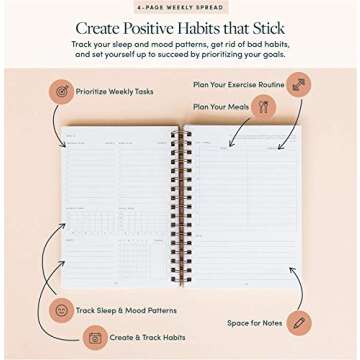 The Self-Care Planner by Simple Self - Undated 12-Month Life Planner - Daily, Monthly, Weekly - Focus on Wellness, Productivity, Achieving Goals, and Happiness (Sand, Weekly Edition: 12 Months)