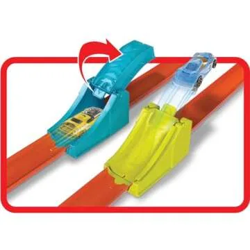 Hot Wheels Toy Car Track Set, Action Launch Across Challenge with 1:64 Scale Vehicle, Game-Style Competition, Single- or Multi-Player