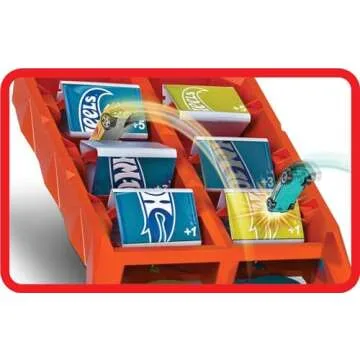 Hot Wheels Toy Car Track Set, Action Launch Across Challenge with 1:64 Scale Vehicle, Game-Style Competition, Single- or Multi-Player