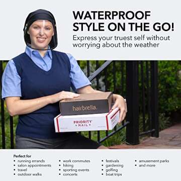 Hairbrella Pro Face Shield Women’s Rain Hat - Waterproof Face Shield Visor Satin-Lined Comfertable...