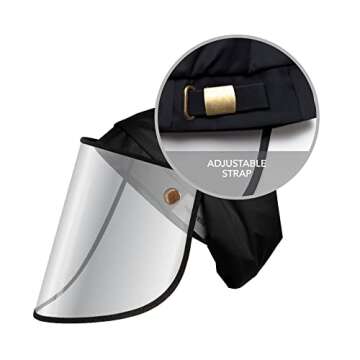 Hairbrella Pro Face Shield Women’s Rain Hat - Waterproof Face Shield Visor Satin-Lined Comfertable Travel Rain Hat - Packable Rain Hat with Detachable Face Shield, Sun Protection | Black