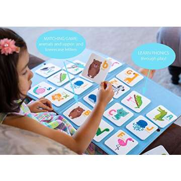 Matching Animal Alphabet Flash Cards - 52 Felts | Animals and Letters Matching Game for Flannel Board | ABC Animal Cards Memory Game for Toddlers | Preschool Flash Cards 3-5 Year Old | Alphabet Games