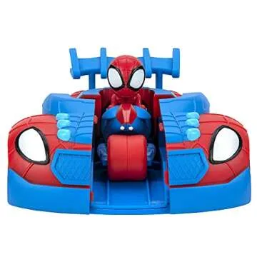 Marvel Spidey and His Amazing Friends 2 n 1 Web Strike Feature Vehicle - Must-Have Toy for All Fans