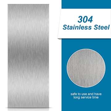 Patelai 10 Inch Stainless Steel Metal Cake Scraper Large Double Sided Patterned Stripe Edge Smoother...