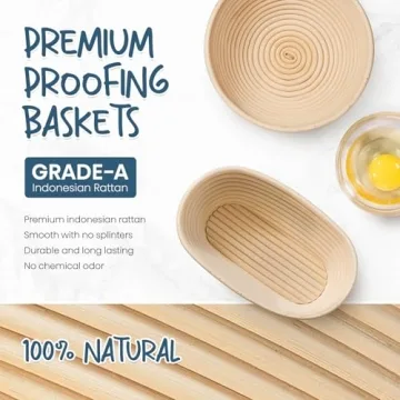 RORECAY Banneton Bread Proofing Basket Set for All Bakers