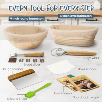 RORECAY Banneton Bread Proofing Basket Set for All Bakers