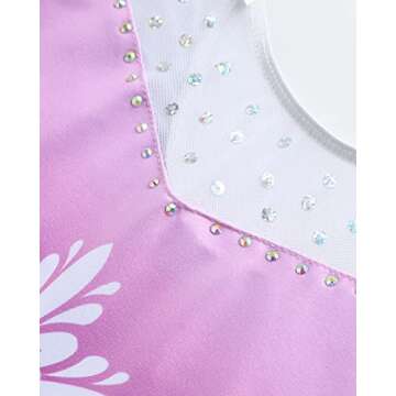 XiaoMoSha Gymnastics Leotards for Girls Toddlers Biketards Dance Unitards Sparkle Snowflake Mermaid (Purple,100 3-4Y)