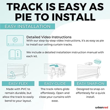 UrbanRed Flexible Ceiling Curtain Track 22.9FT Ideal for All Spaces