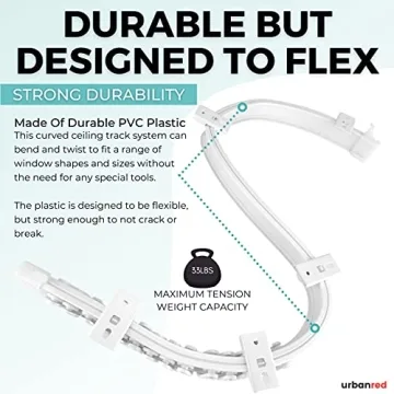 UrbanRed Flexible Ceiling Curtain Track 22.9FT Ideal for All Spaces