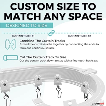 UrbanRed Flexible Ceiling Curtain Track 22.9FT Ideal for All Spaces