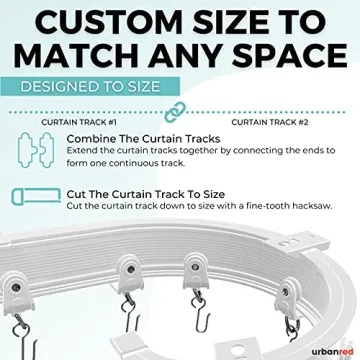 UrbanRed Flexible Ceiling Curtain Track 22.9FT Ideal for All Spaces