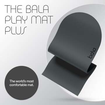 Bala Yoga Mat for Home Gym, 8mm (Charcoal) - Non Slip Exercise Mat for Home Workout, Stretching, Pil...