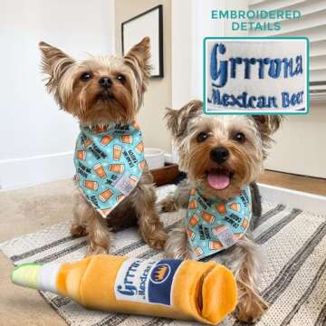 Haute Diggity Dog Pup Brews Collection – Soft Plush Funny Dog Toys with Squeaker and Fun, Colorful, Unique Parody Designs Made from Safe, Machine-Washable Materials for All Dog Breeds & Sizes