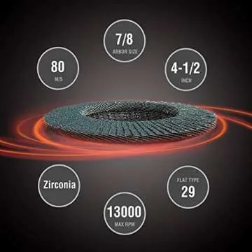 WORKPRO 20-Pack Flap Discs, 4-1/2-inch, Arbor Size 7/8-inch, T29 Zirconia Abrasive Grinding Wheel and Flap Sanding Disc, Includes 40/60/80/120 Grits