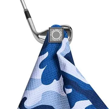 TAG Golf Co Magnetic Golf Towel - Signature Size - Camo Series - Blue Steel - Golf Training Aid - Industrial Strength Magnet - Stick it to Your Club or Putter